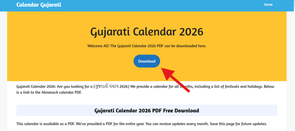 Gujarati Calendar 2026